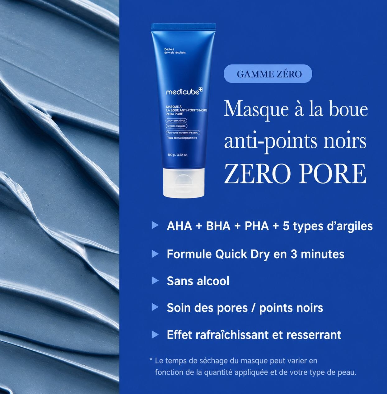 Masque Bleu Medicube | Anti-Imperfections & Anti-Boutons + Pinceau Offert